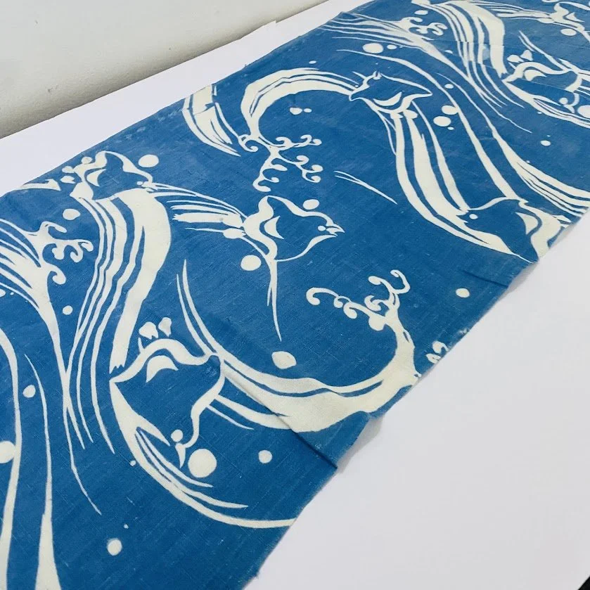 Cerulean Plover 1900-1925s Indigo Dyed Kimono Cotton RU56