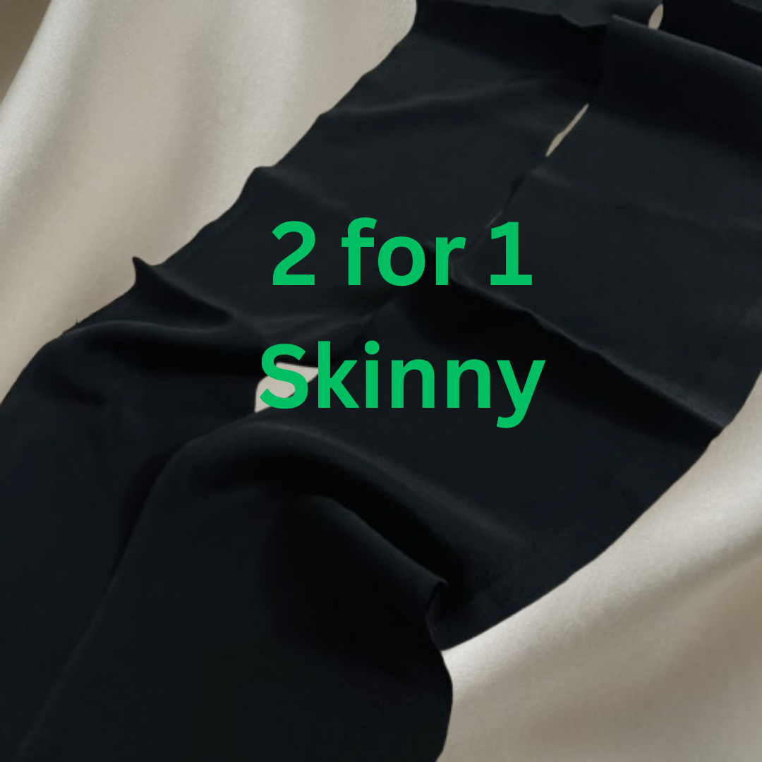 2 for 1 Offer! SKINNY Black 2 Matching Kimono Silk (Copy)