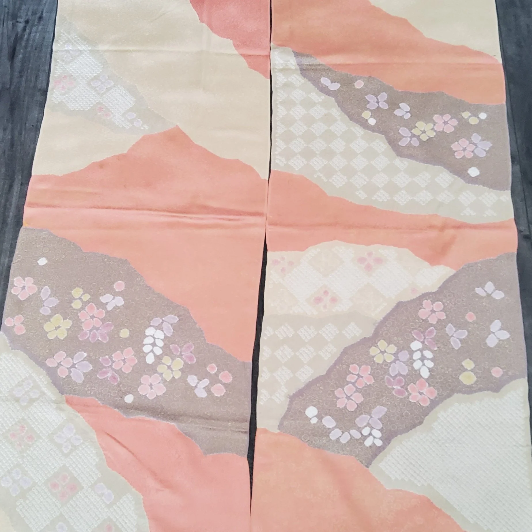 Ornate #A1#A2 Shibori Dyed Silk Kimono Fabric SE61