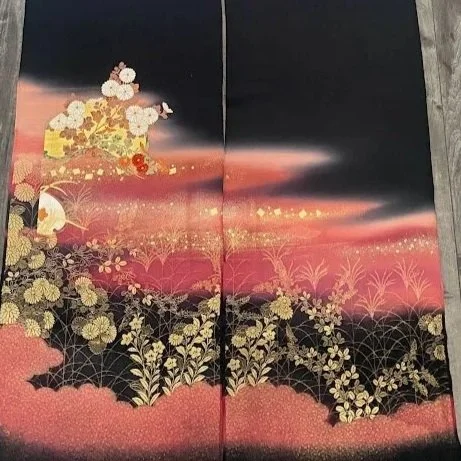 Afterglow Brocade #C#D 2yd Black Silk ToF95