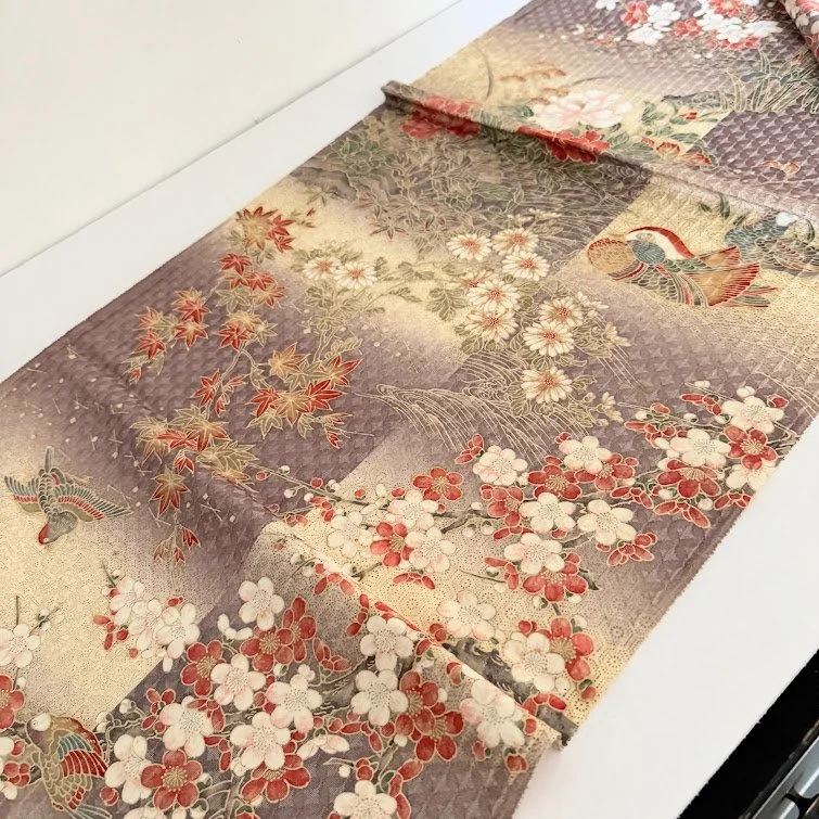 Lovebirds Jacquard Kimono Silk RX46