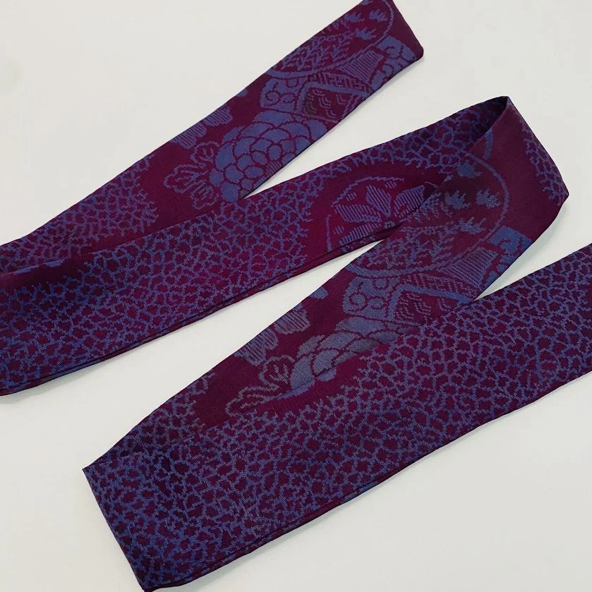 Opulence Silk Skinny Scarf Antique Kimono Remake