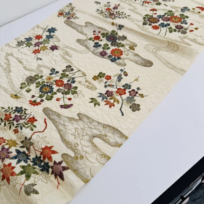 Gilded Cloud Jacquard Kimono Silk Fabric RW65