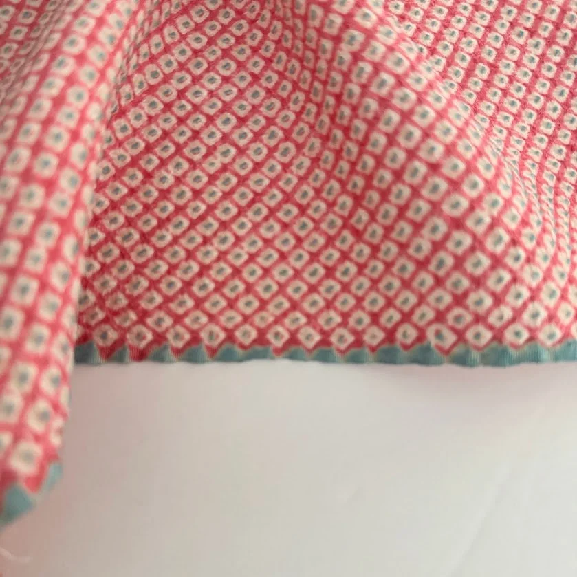 Baby Pink Shibori Silk Kimono Fabric SF53