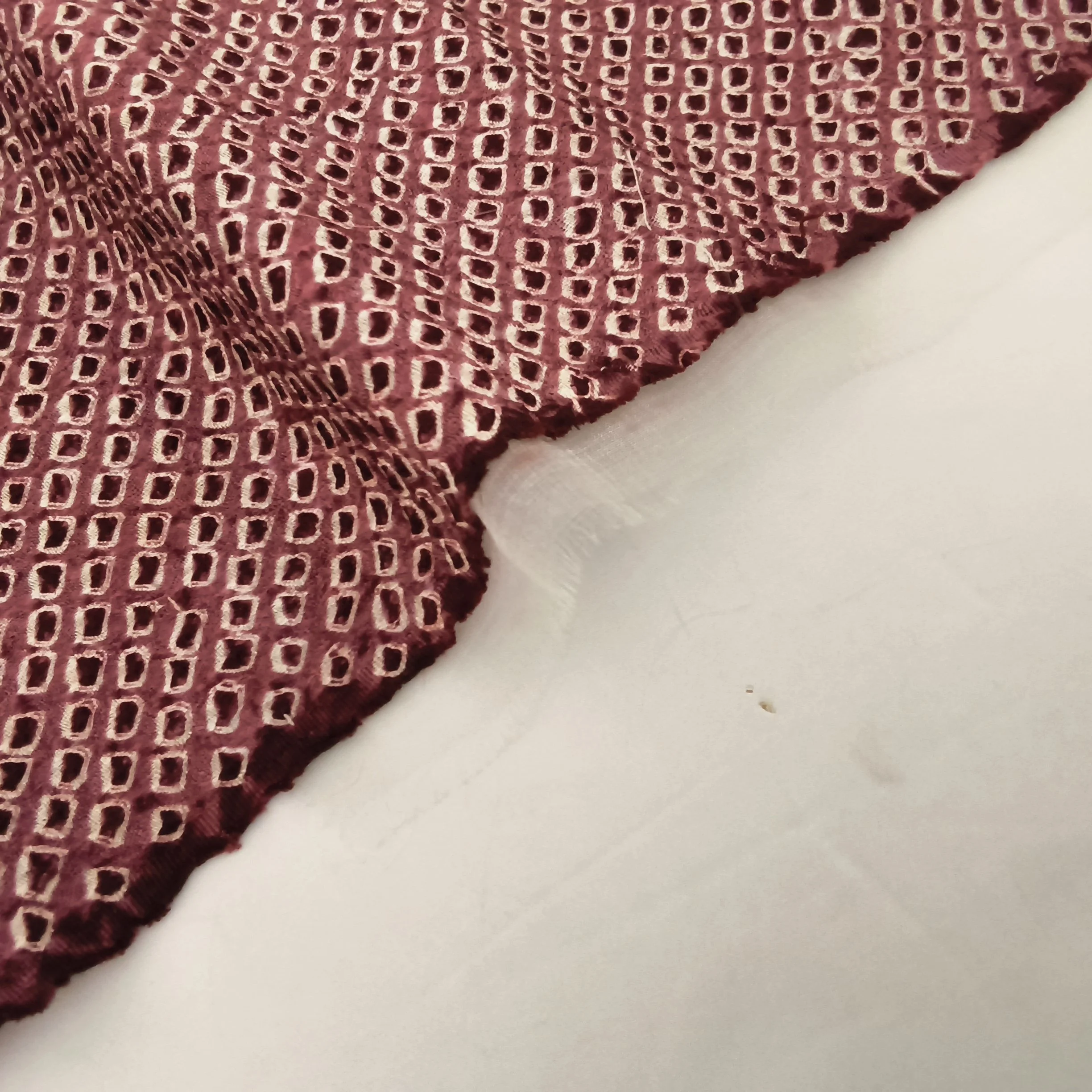 Raspberry Shibori Silk Kimono Fabric SF10