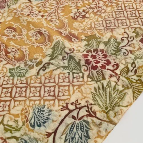 Caramel Honey Chirimen Kimono Silk CJ28