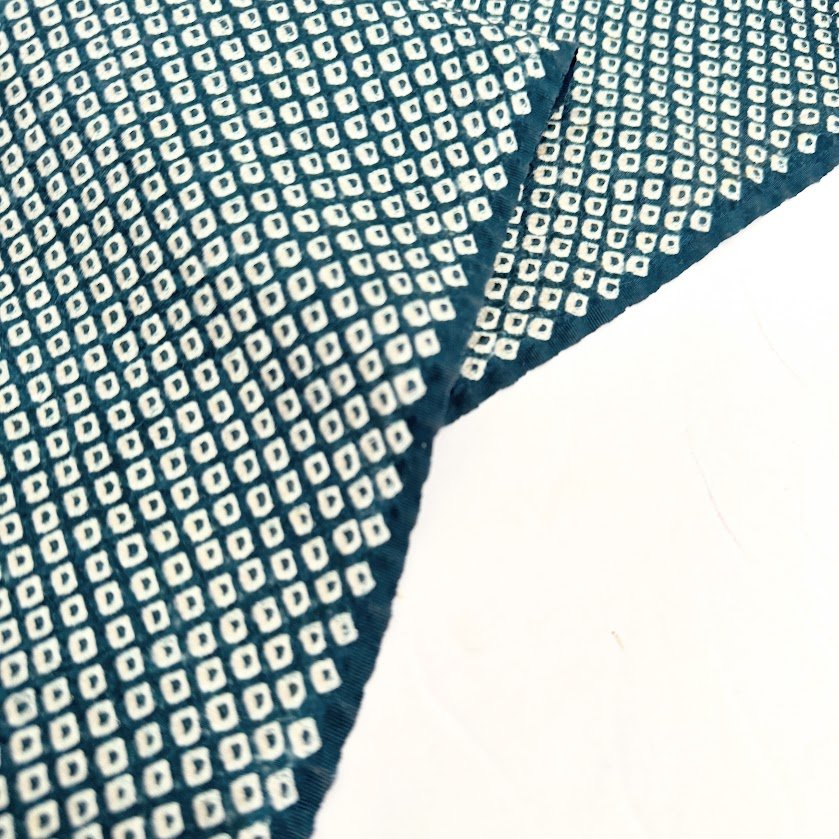 Peacock Blue Shibori Silk Kimono Fabric SF39