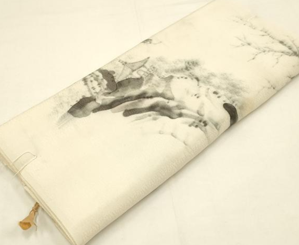 Sumi-E 12yds Entire Hand Painted Kimono Silk RW9