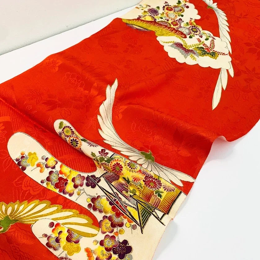 Vermilion Grace Antique Jacquard Kimono Silk RW22