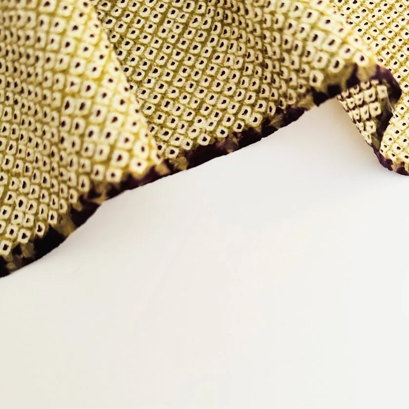 Gilded Shibori Silk Kimono Fabric SF56