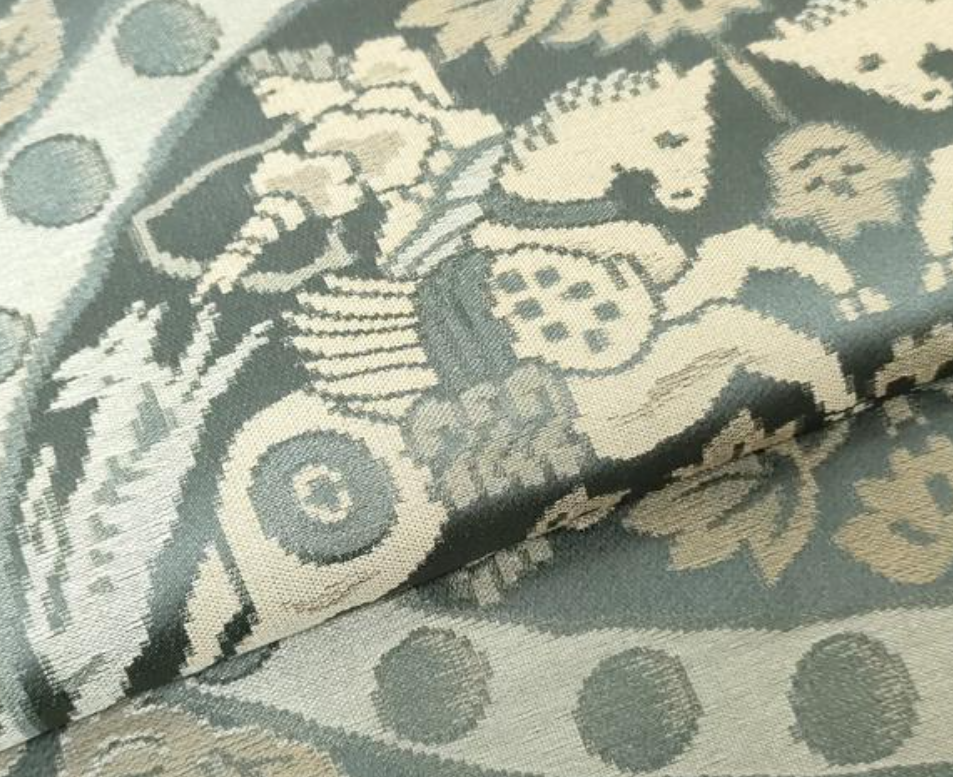 RARE! Horseman DOUBLE Width Zabuton Jacquard Silk Bolt