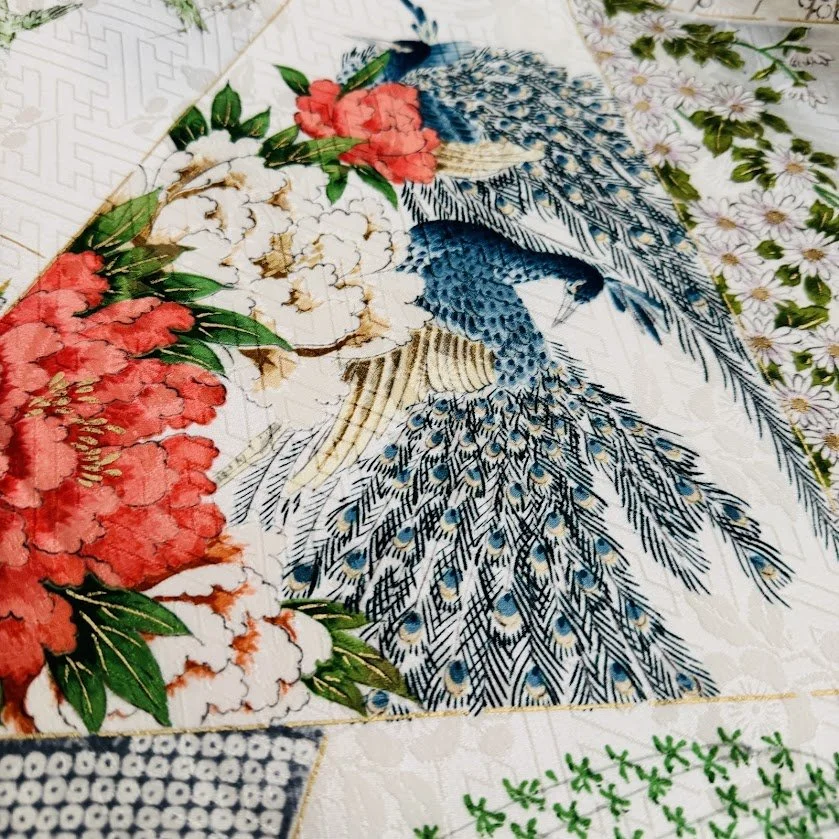 Peacock Jacquard Kimono Silk RX28