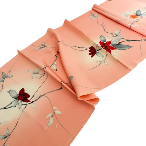 RARE! Habutae Magnolia Hand Painted Kimono Silk RX37