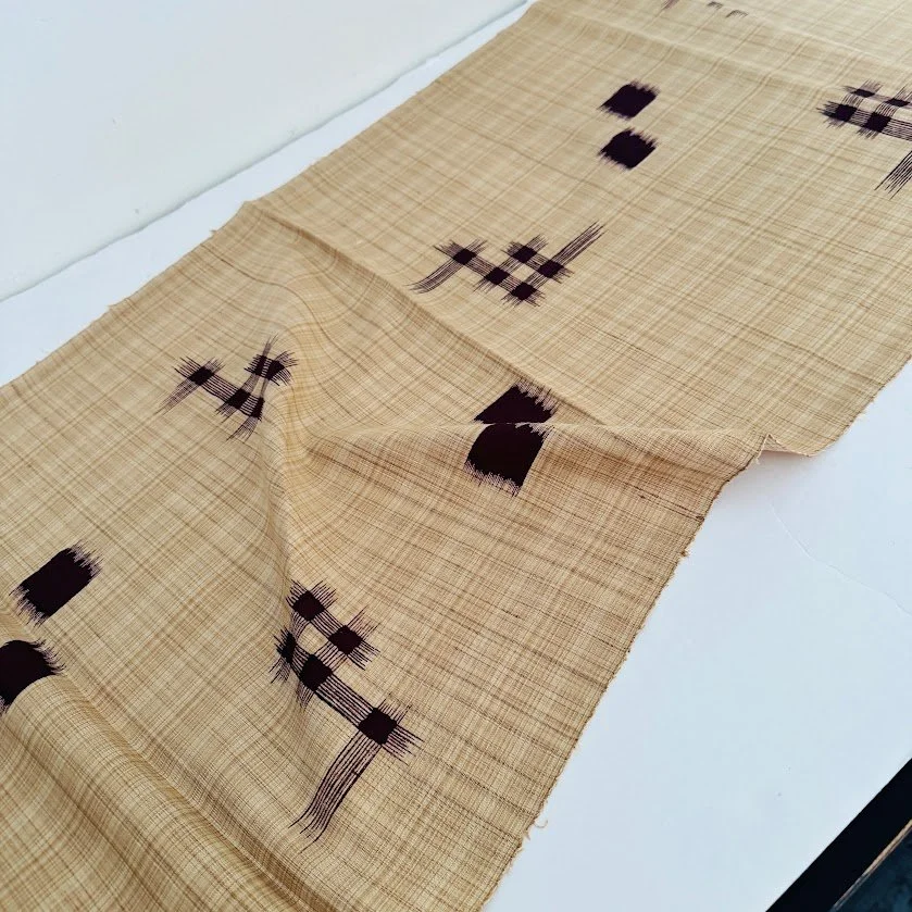 Natural Wheat Hand Woven Kimono Silk TK19