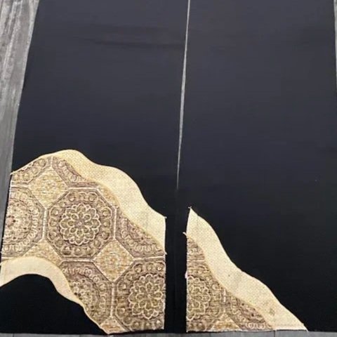 Buddhism #A#B Tomesode Black Silk ToF87