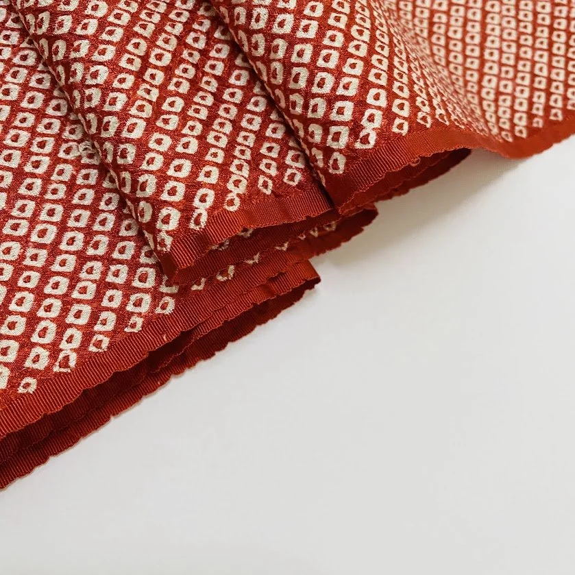 Blush Terracotta Shibori Kanko Silk Kimono Fabric SF4