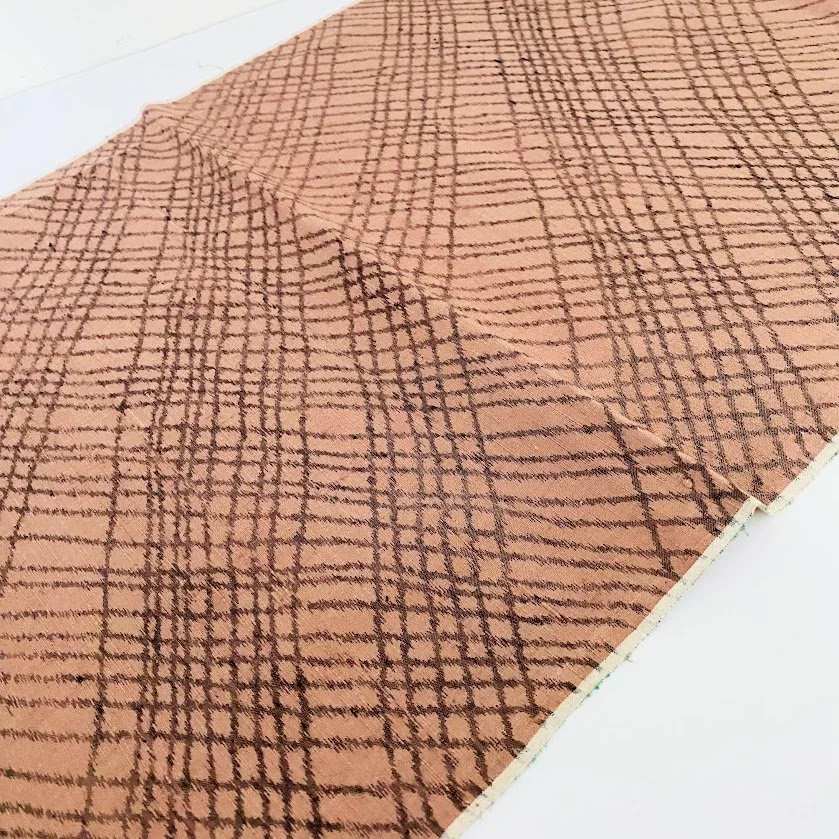 UnUsed Dusty Peach Hand Woven Pongee Kimono Silk TJ75