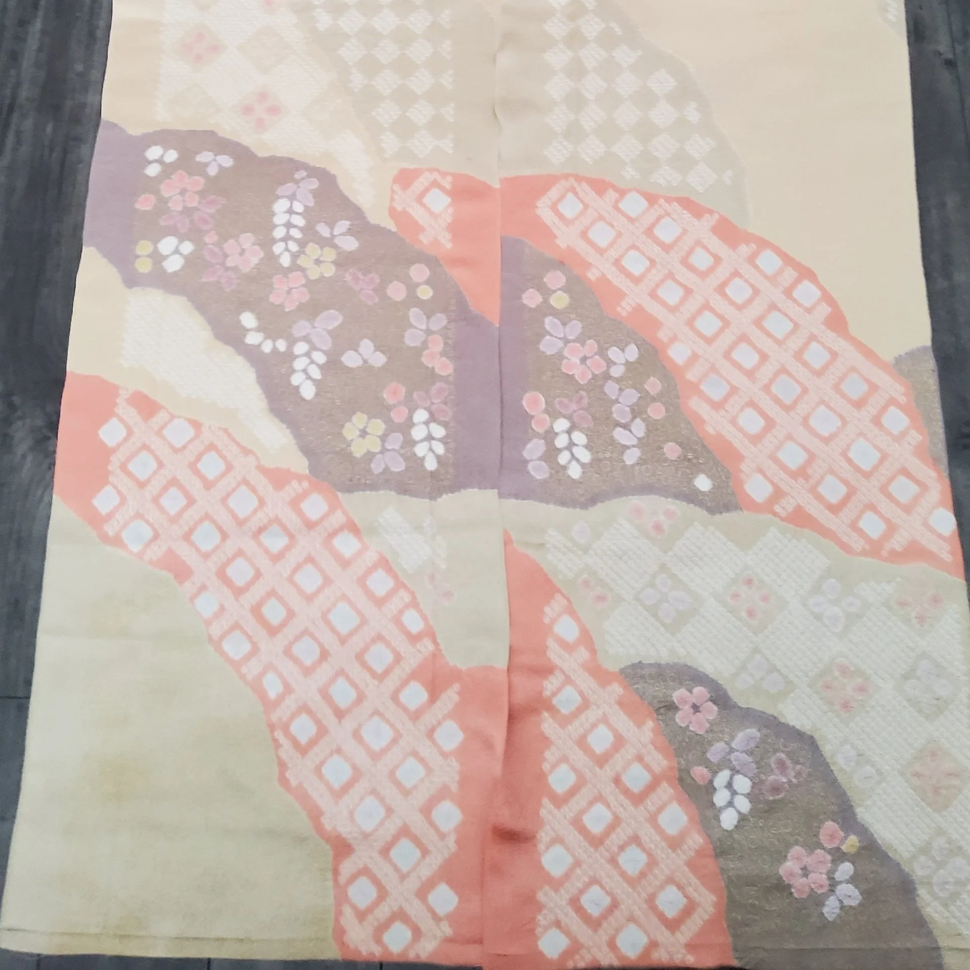 Ornate #B3#B4 LONG Shibori Silk Kimono Fabric SE61