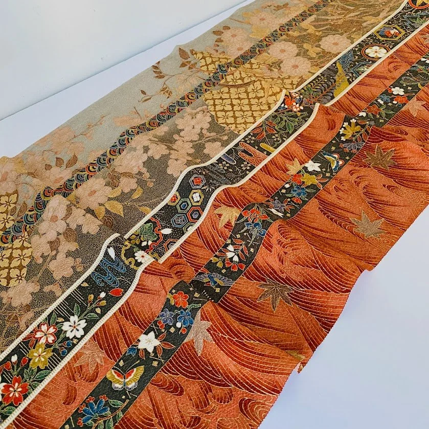 Majestic Harmony Hand Painted Kimono Silk RU48