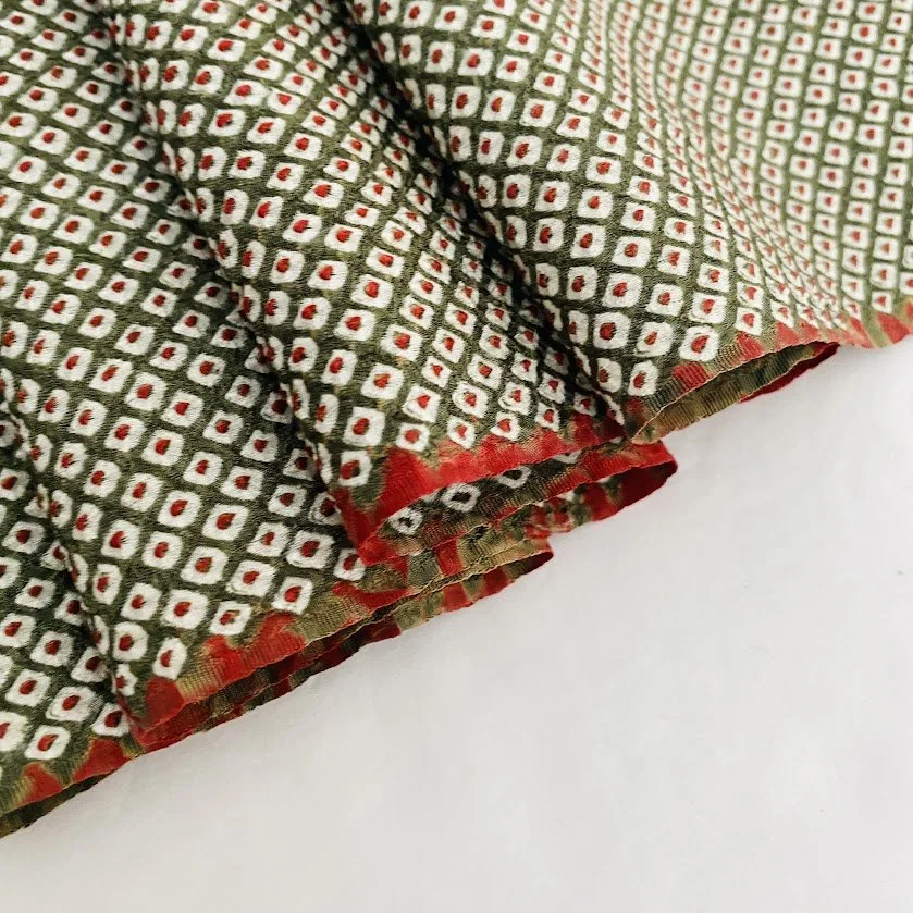 Moss Garden Shibori Silk Kimono Fabric SE74