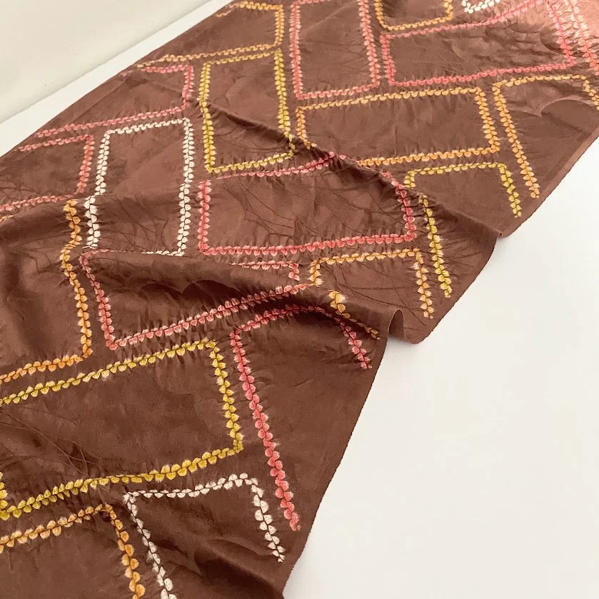 Cobblestone Shibori Dyed Kimono Silk SF8