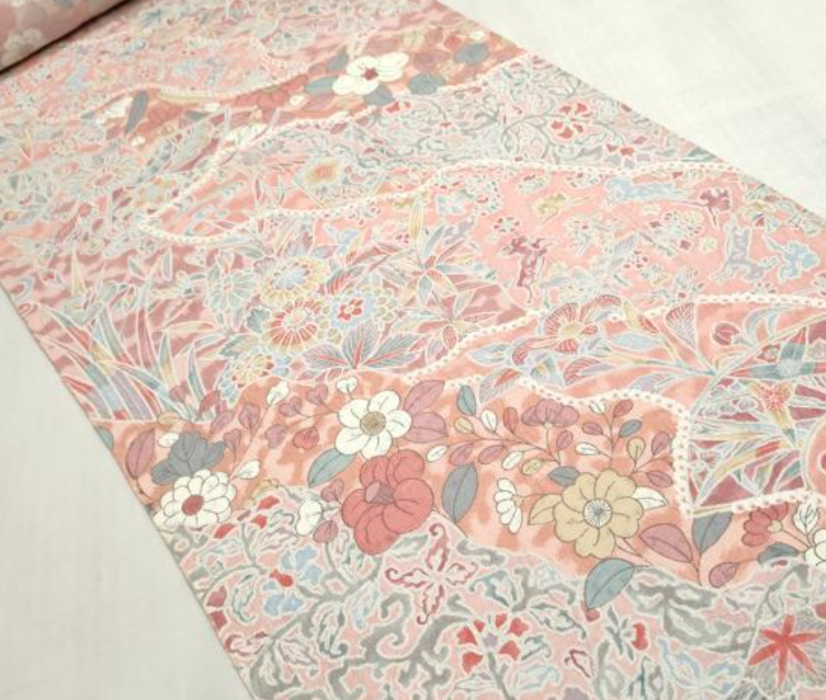 Pink Poem Kimono Silk BS45