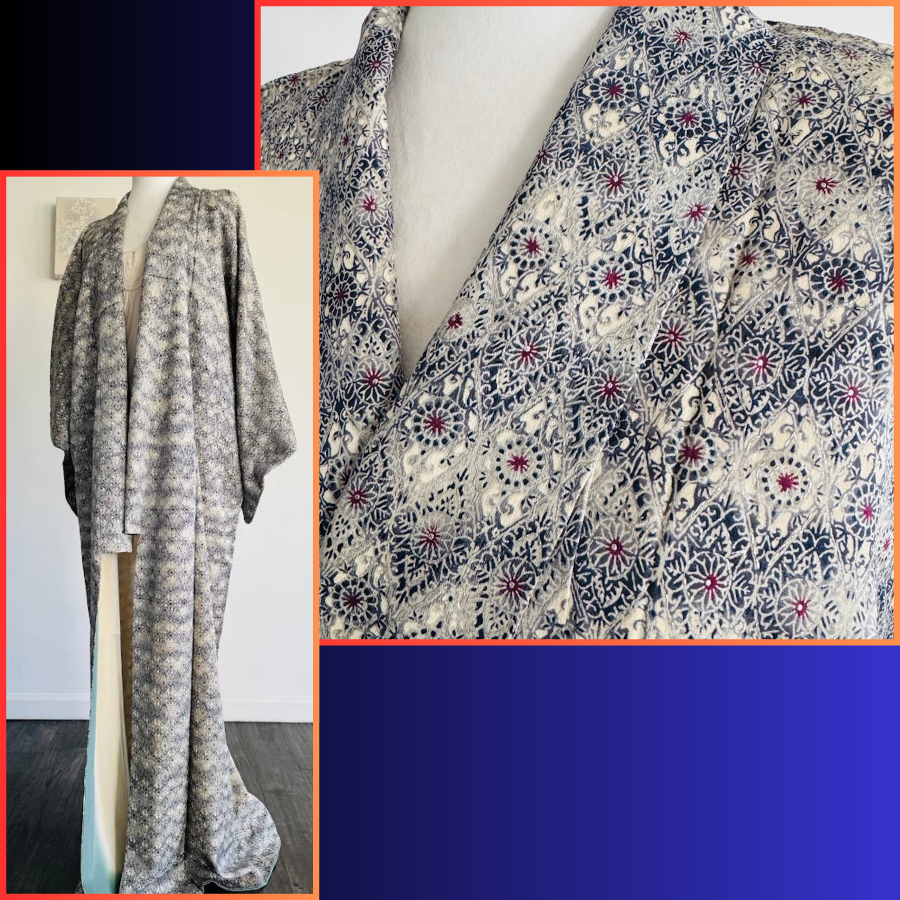 Silver Mystique 1980s Silk Robe