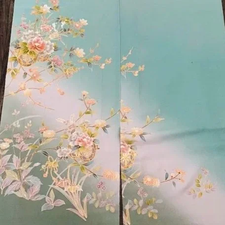 Mothe of Pearl #B3#B4 LONG Hand Painted Kimono Silk RU57