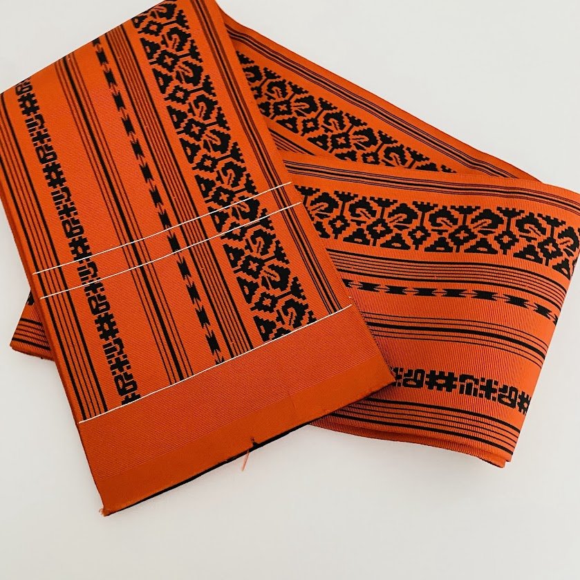 Kenjo Hakata Orange Authentic Silk Obi