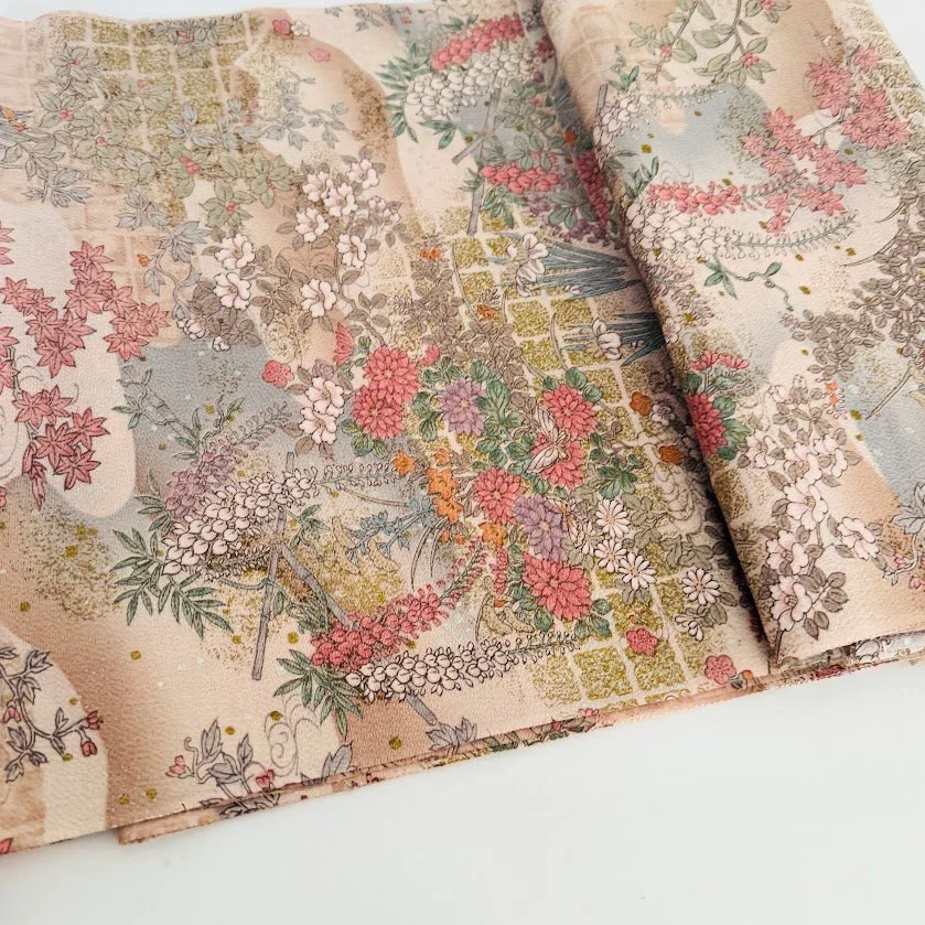 Bouquet 12yds Entire Kimono Silk Fabric CL16
