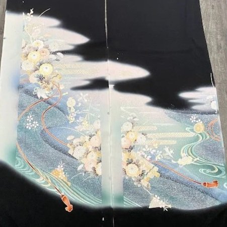 Serenity #C#D Tomesode Black Silk ToF81