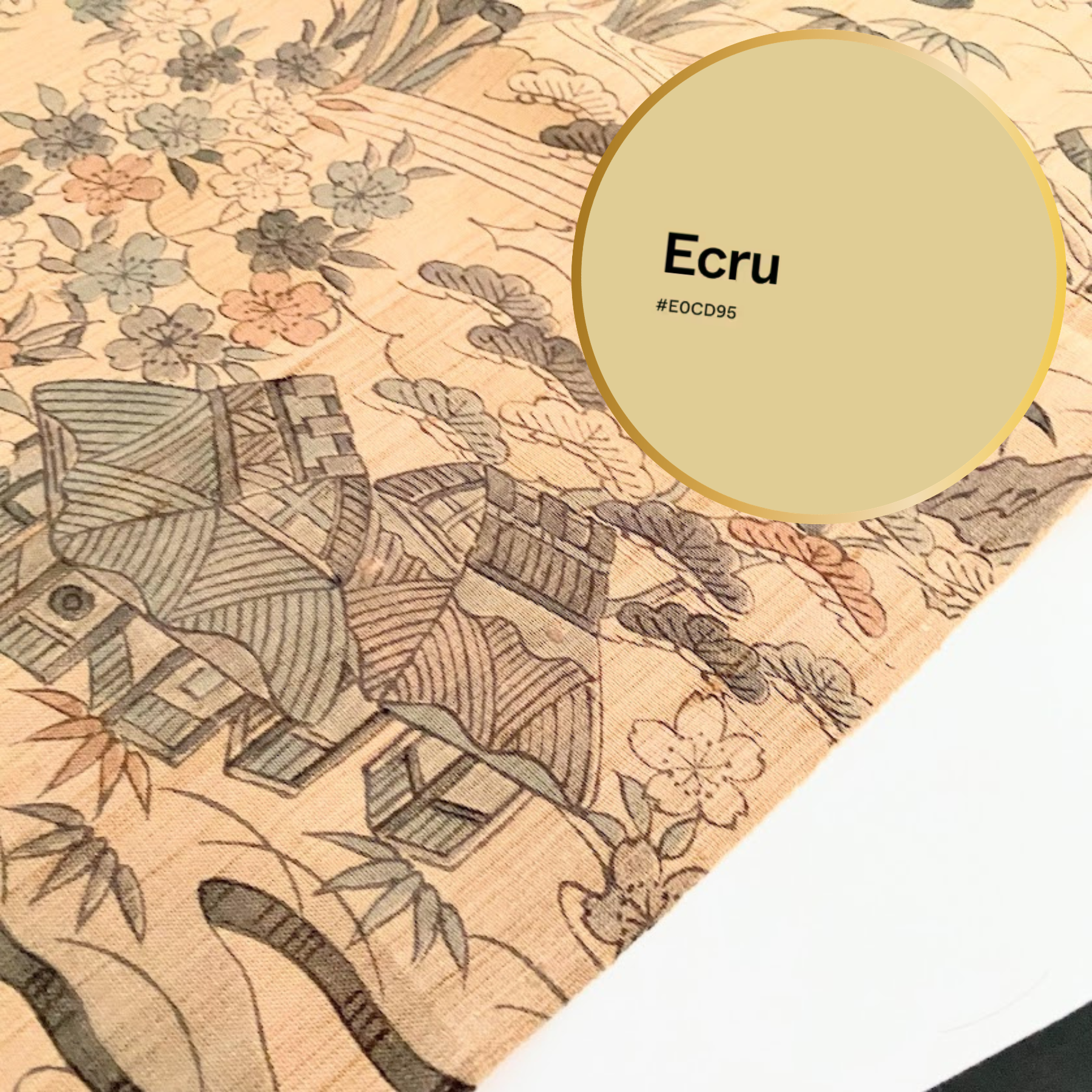 Ecru Minka Tsumugi Kimono Silk TK5