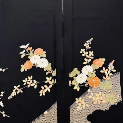 Dynasty #A#B Tomesode Black Silk ToF99