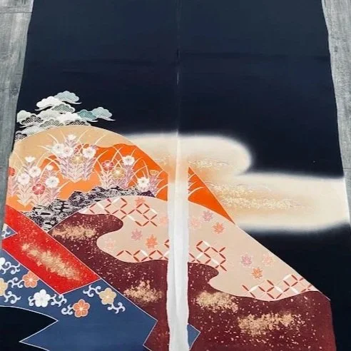 Horizon #A#B Tomesode Black Silk ToF77