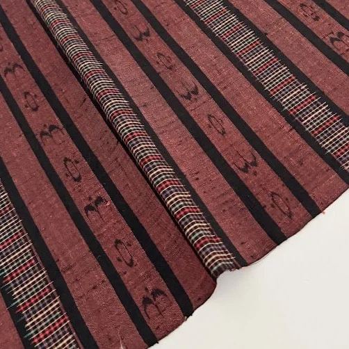 RARE! Okinawa Stripe Kasuri Kimono Silk TK46