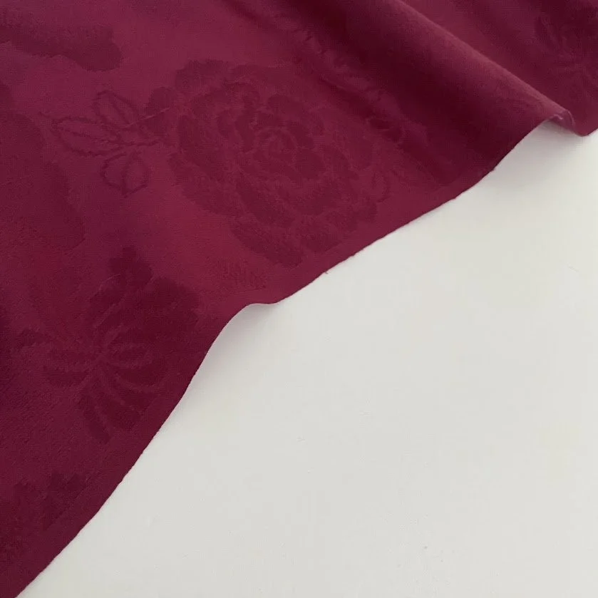 Magenta Raspberry 1960s Jacquard Kimono Fabric SCH54