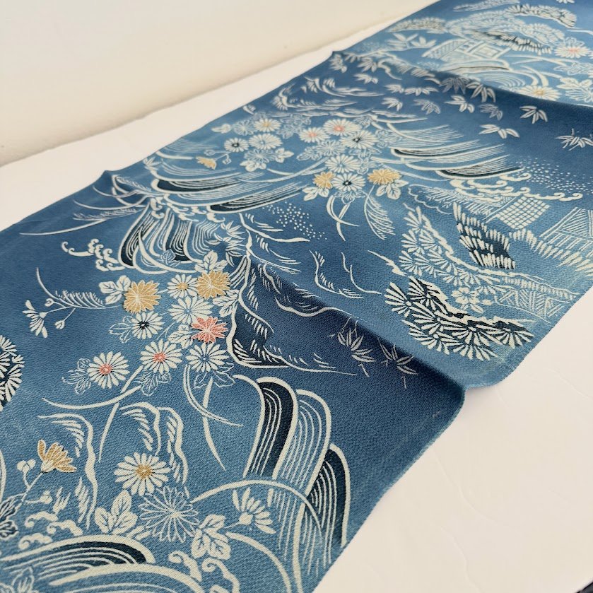 Flowing Refuge Chirimen Kimono Silk CK80