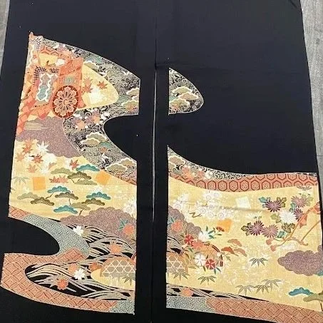 Heian #C#D Tomesode Black Silk ToF86