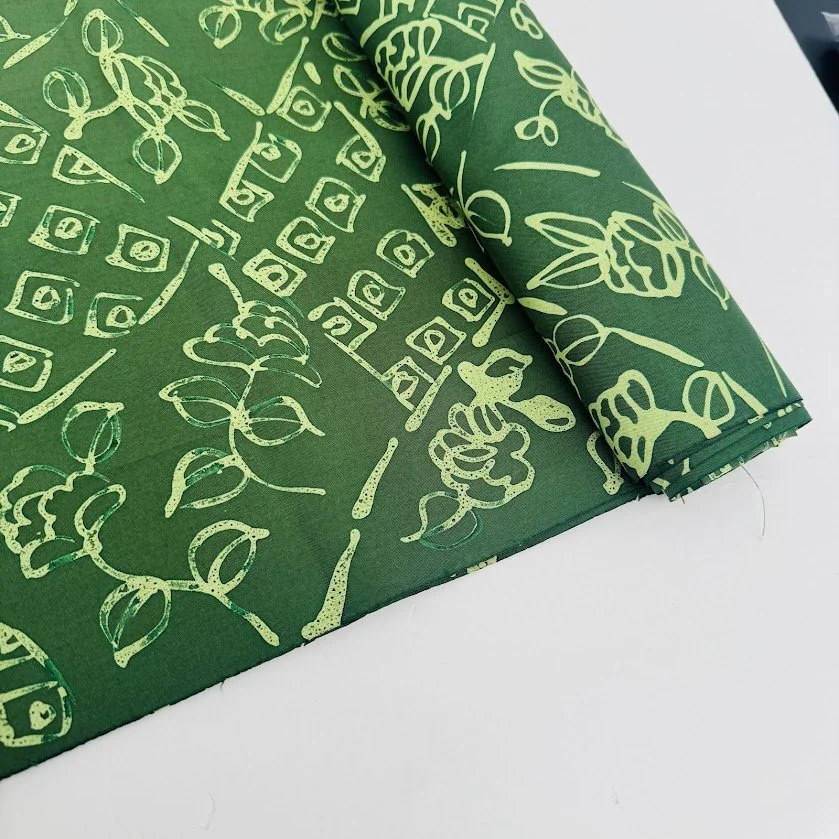Green Batic 12yds Entire Deconstructed Silk Fabrics RW28