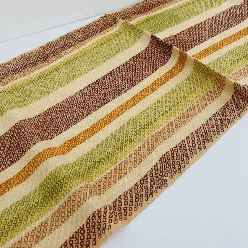 Matcha Shibori Silk Kimono Fabric SF20