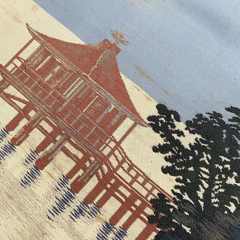 Quiet Passage Embroidered Antique Kimono Silk RW10