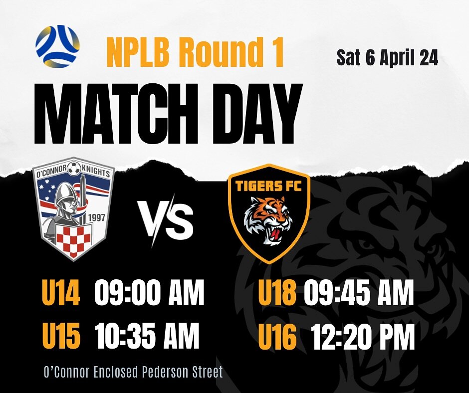 𝗡𝗣𝗟 𝗕𝗼𝘆𝘀 𝗥𝗼𝘂𝗻𝗱 𝟭 𝗠𝗮𝘁𝗰𝗵 𝗗𝗮𝘆

Season &lsquo;24 is finally here!!
Our newly promoted NPL Boys will roar into action this weekend kicking off Round 1 away to @oconnorknights 
&nbsp;
A super Saturday of football with all 6 of our prem