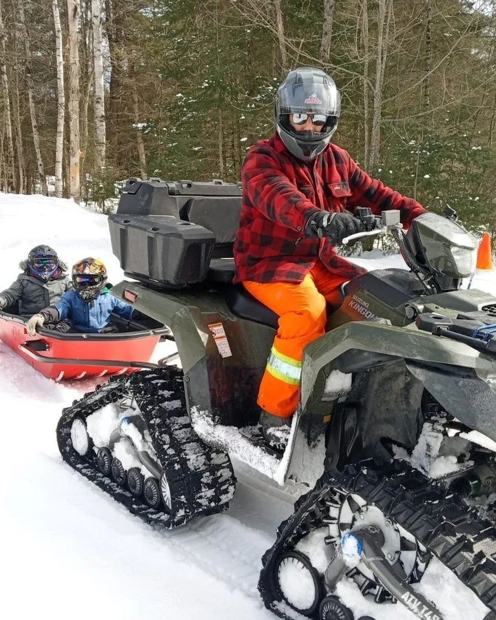 Winter time fun with the boys ❄️ 🥶 

It&rsquo;s been a chilly winter in Almaguin so far. Ele, the boys and I have been mainly hunkering down but we try our best to get outside when the sun is out. 
&bull;
&bull;
&bull;
&bull;
&bull;
#4wheeler #winte