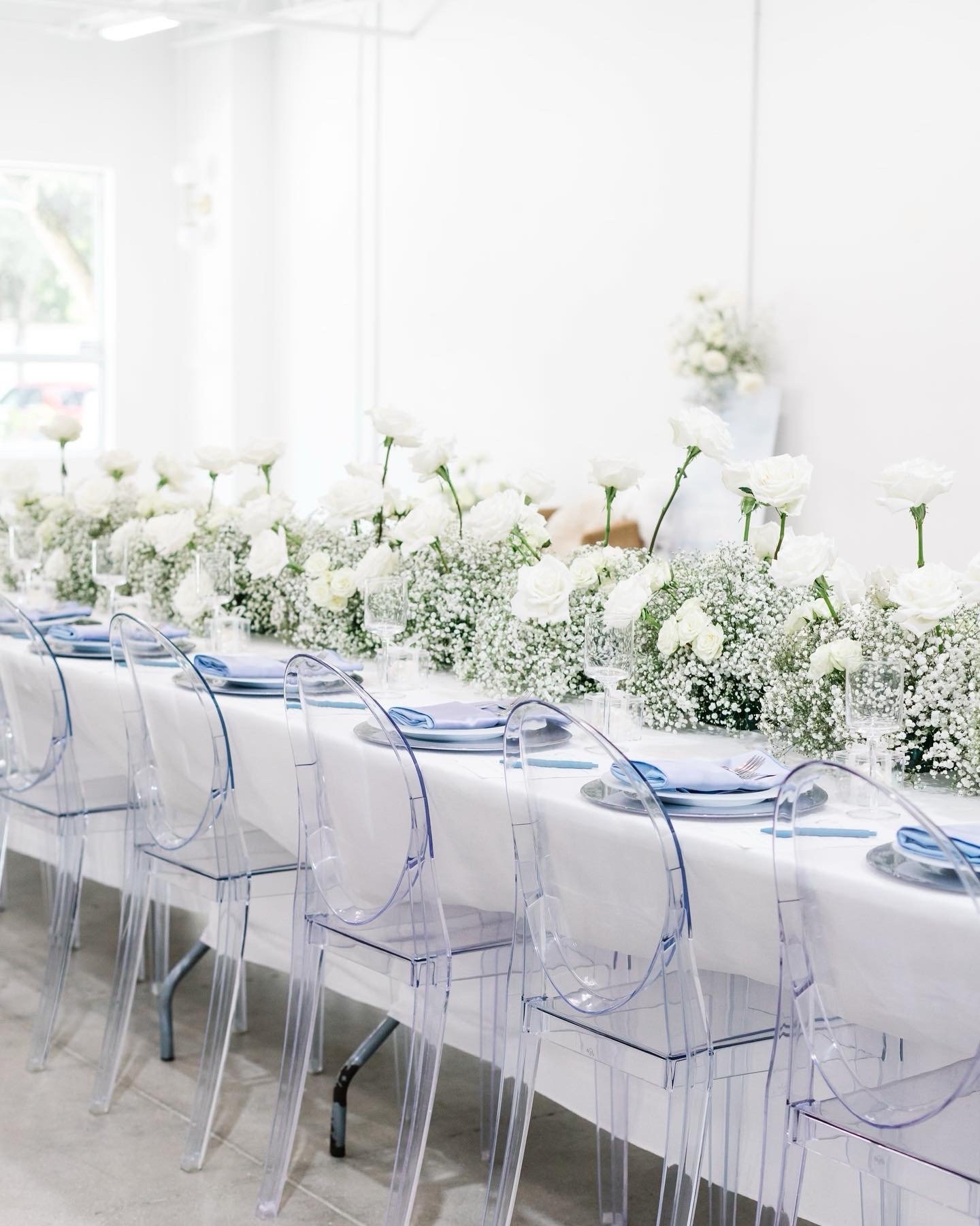 baby's breath wedding, modern floral design, simple white wedding flowers, cloud theme, rainbow roses, unicorn rose, pastel rose