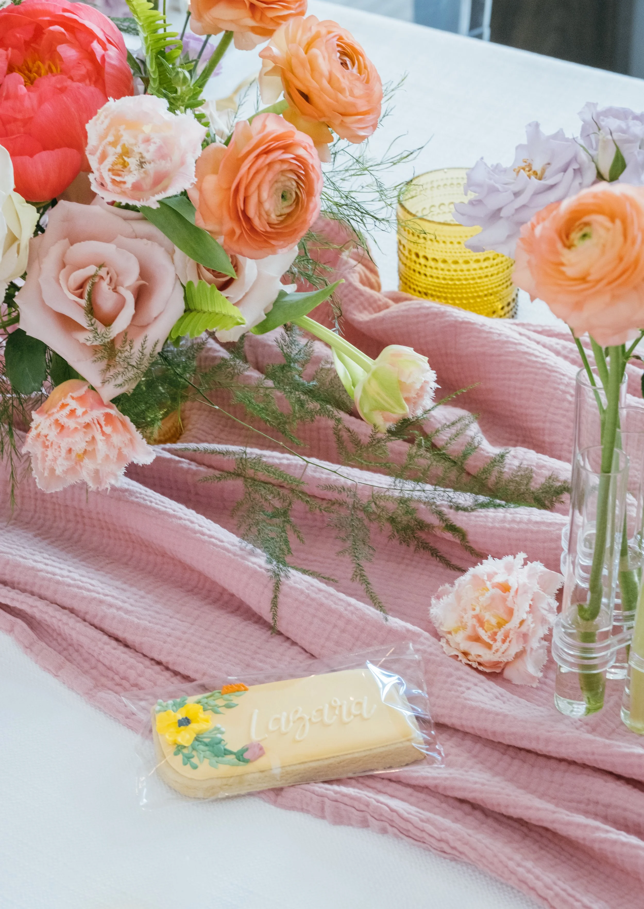 boca raton event, birthday flowers, zimmerman dress, floral runner, airy flowers, luxury flowers, coral charm peonies