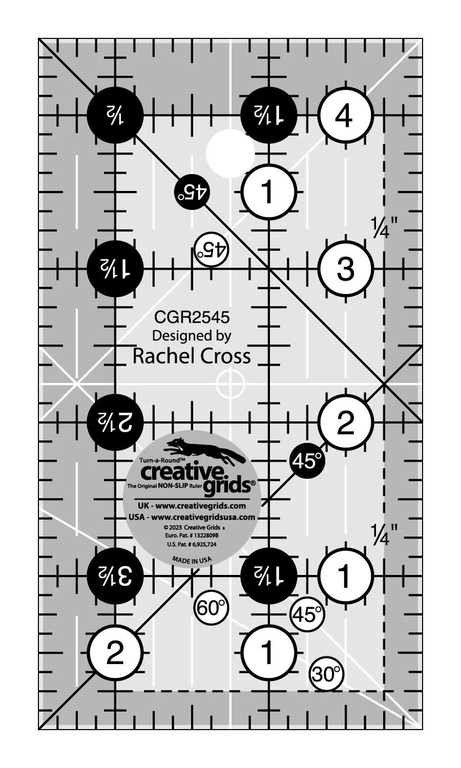 Creative Grids Quilt Ruler 2.5" x 4.5"