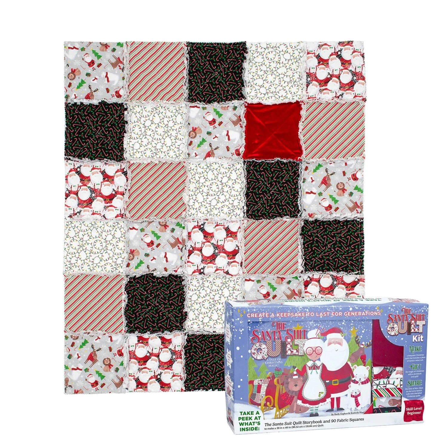Multicolor Santa Suit Quilt Kit Box