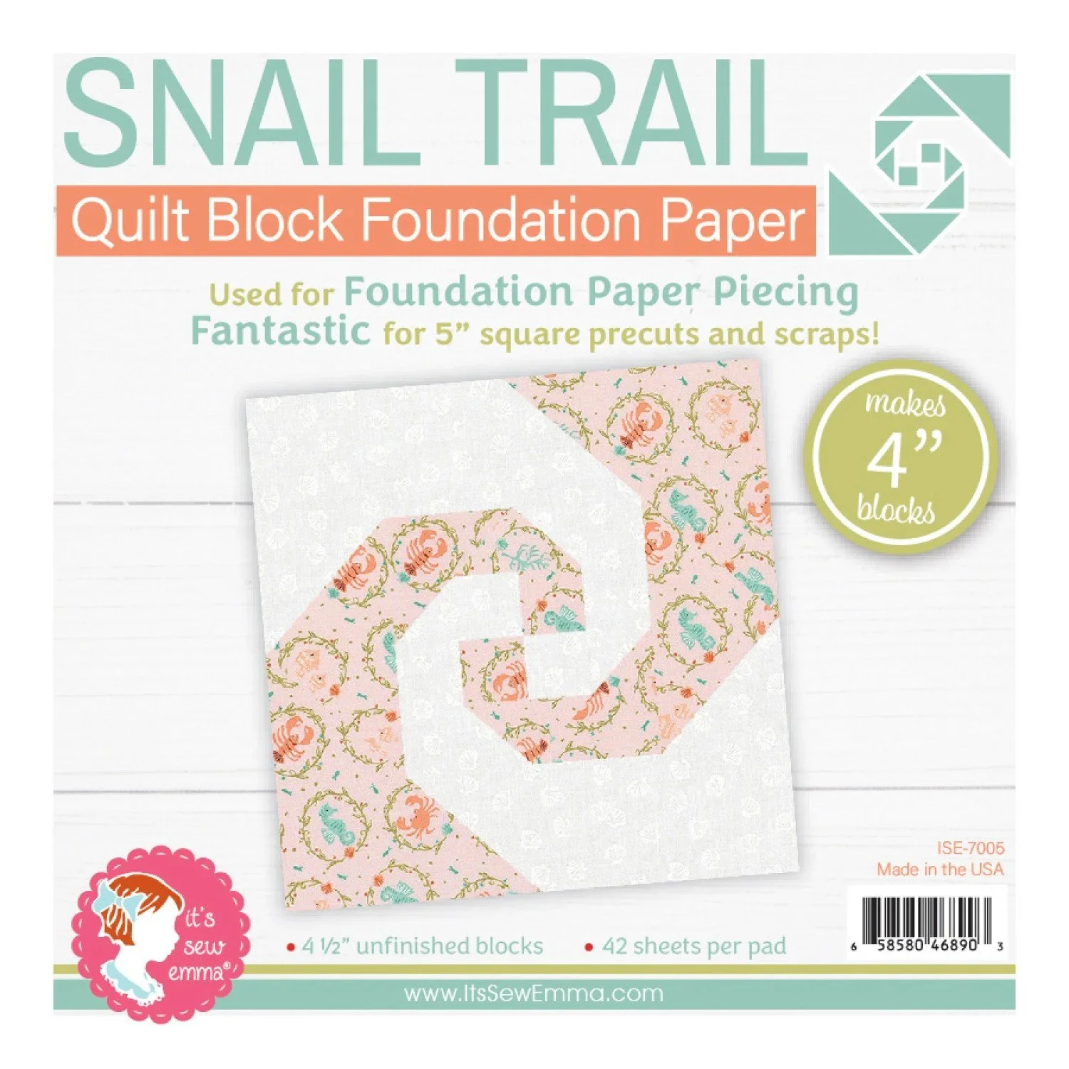 Snail Trail 4" Block Foundation Paper Pad
