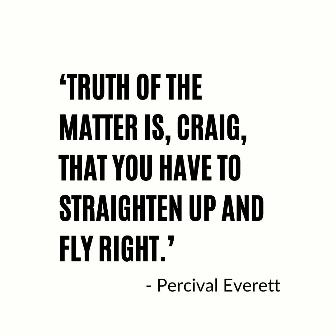 credit: #PercivalEverett

Straighten Up And Fly Right

&mdash;

Citation.

Percival Everett
Suder (orig. pub. 1983)
@lsupress
ISBN: 978-0-8071-2387-4 (pbk)
p. 5
.
.
.
🙏🏿
#PercivalEverett #Suder #NatKingCole #StraightenUpAndFlyRight #BlackHistoryQuo