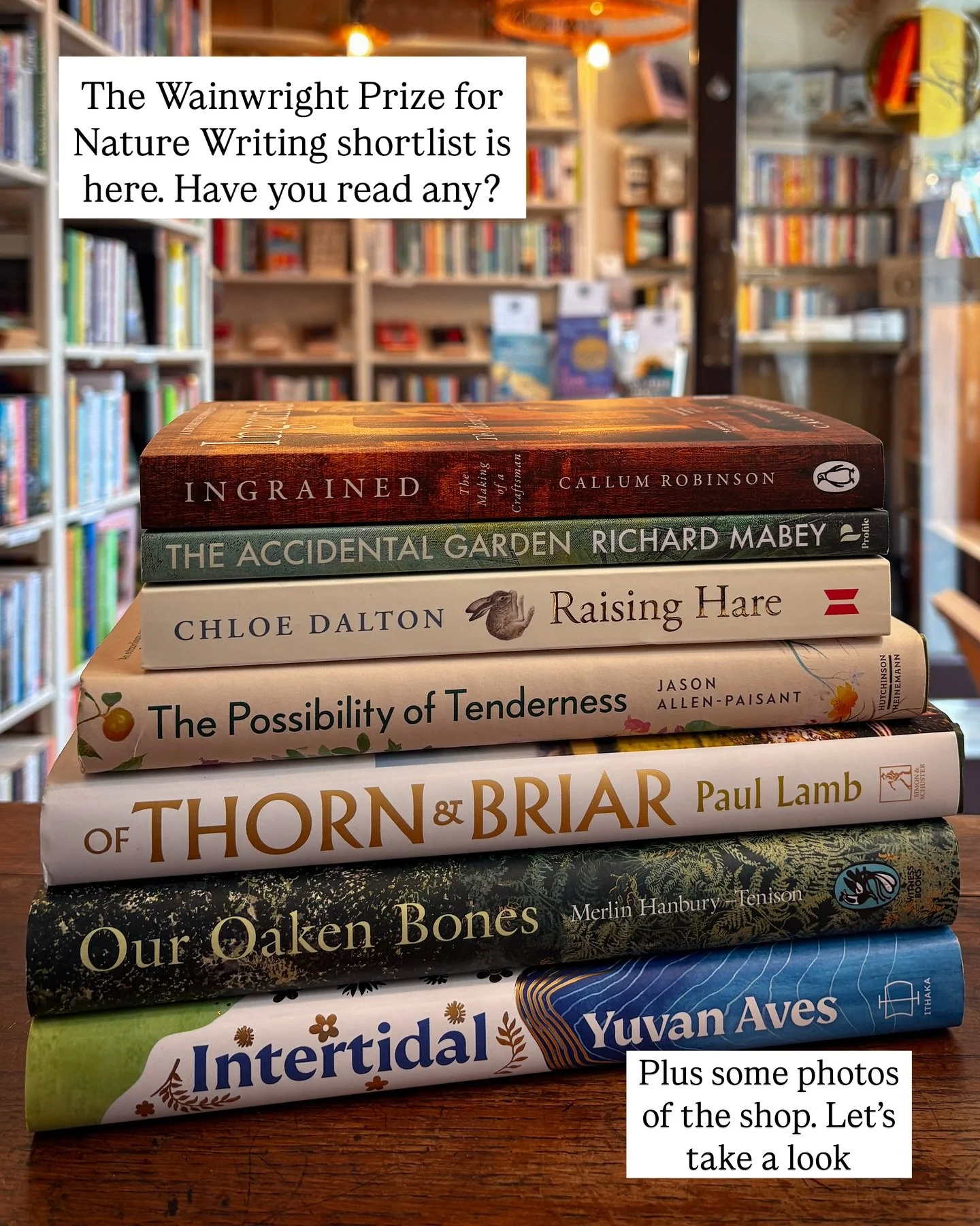 The @wainwrightprize shortlists are here with Nature Writing, Conservation and Children&rsquo;s category shortlists out now. As you may know were helping judge the Nature Writing prize and so shown here is the shortlist for that category. Do pop your